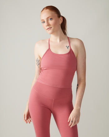 Women wearing the Summit Tank Top by Rose Boreal - Cherry / Camisole Cerise