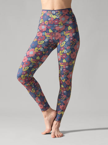 Reversible Legging Bandana Navy Rose Boreal - Groovy Meadow Over / Prairie Branchée Over