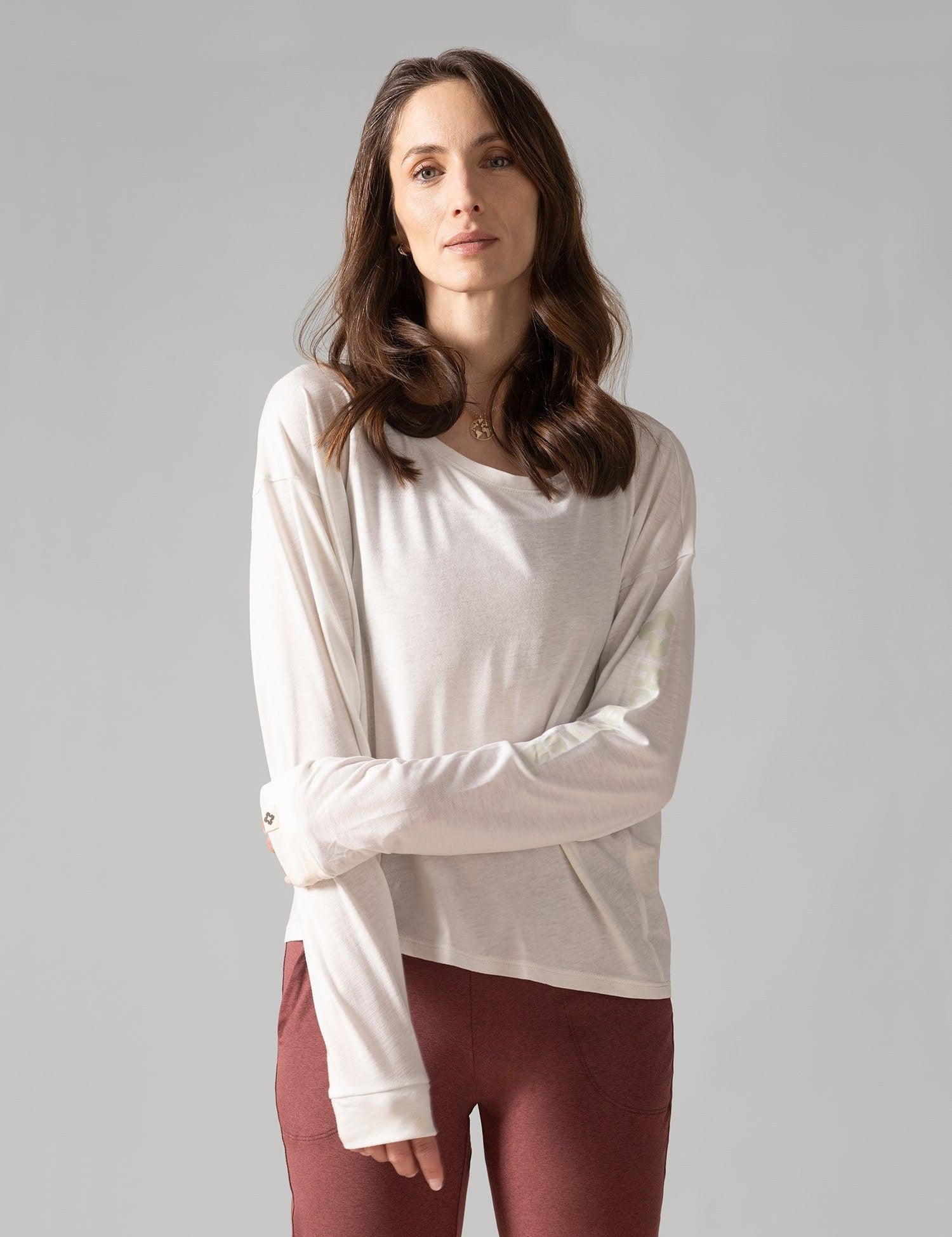 Rose Boreal - Long Sleeve - Slow Day Long-Sleeve Shirt - Natural White
