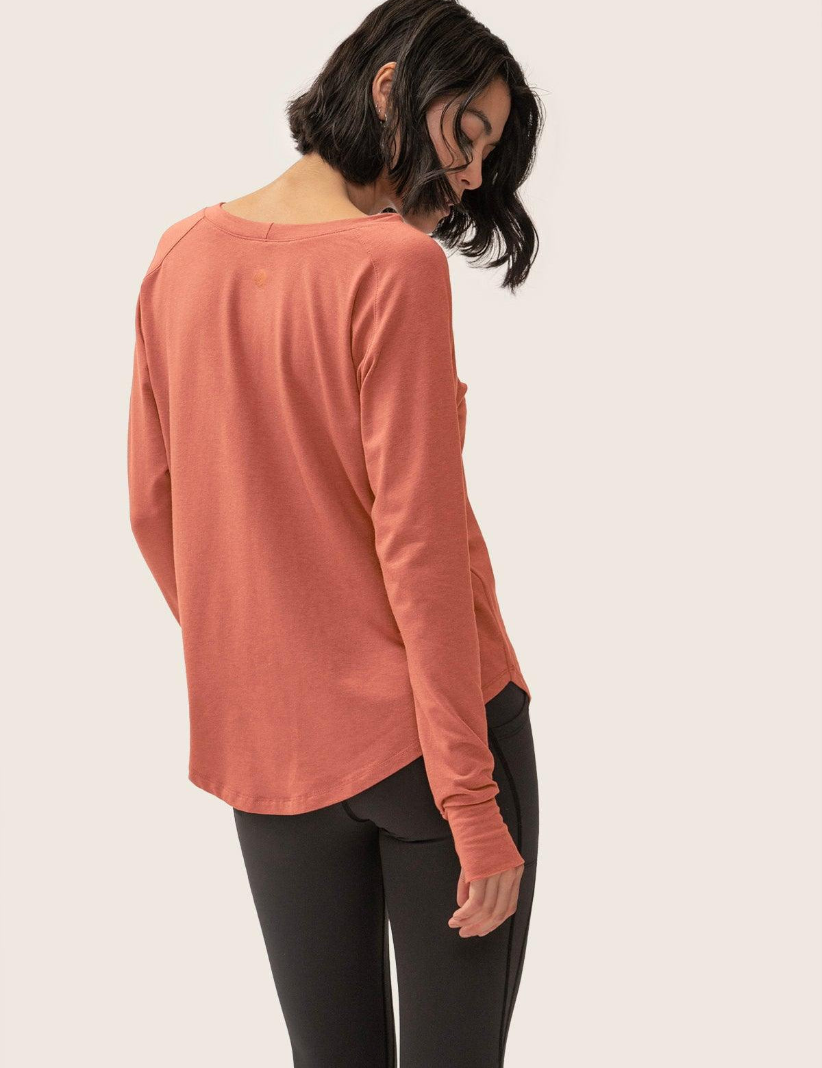 Rose Boreal - Top - Cozy Long Sleeve Shirt - Coral
